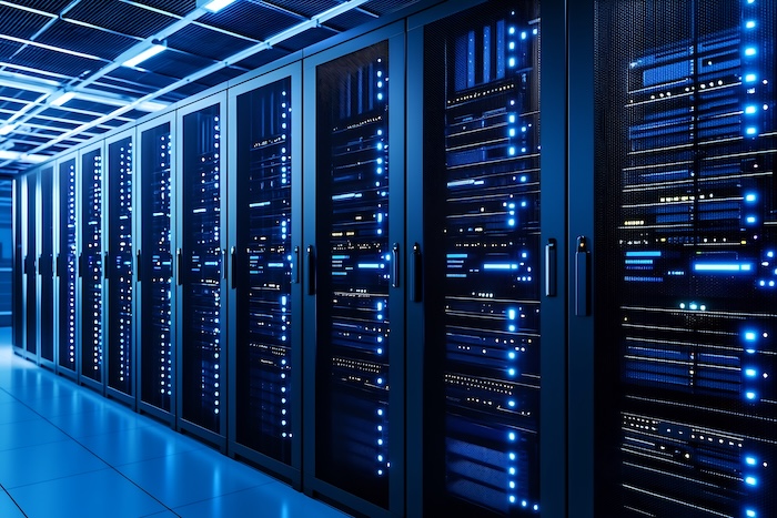 Server racks in a data center