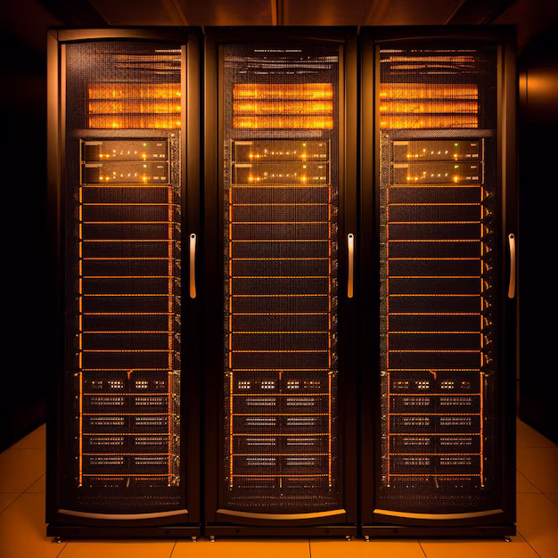 Close-up of a server blade